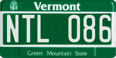 VT license plate NTL086