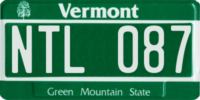 VT license plate NTL087