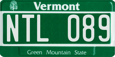 VT license plate NTL089