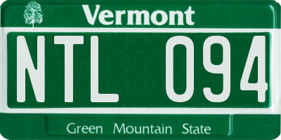 VT license plate NTL094