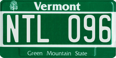 VT license plate NTL096
