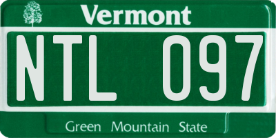 VT license plate NTL097