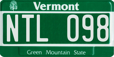 VT license plate NTL098