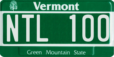 VT license plate NTL100