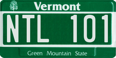 VT license plate NTL101