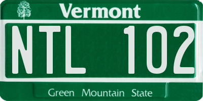 VT license plate NTL102