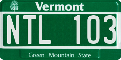 VT license plate NTL103