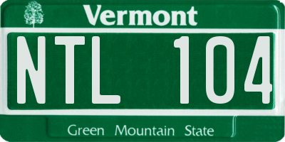 VT license plate NTL104