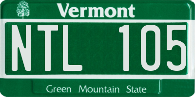 VT license plate NTL105