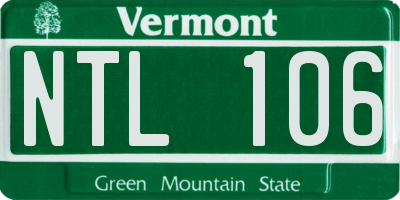 VT license plate NTL106
