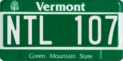 VT license plate NTL107