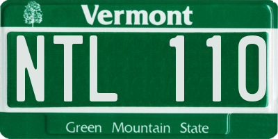 VT license plate NTL110