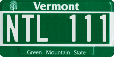 VT license plate NTL111