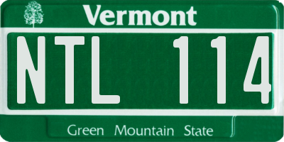 VT license plate NTL114