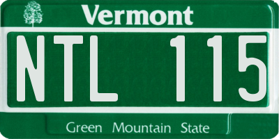 VT license plate NTL115