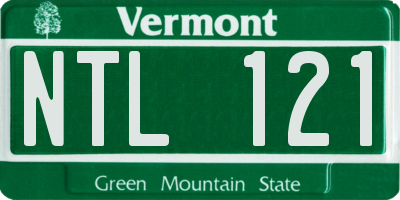 VT license plate NTL121
