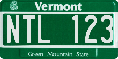 VT license plate NTL123