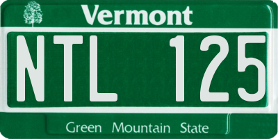 VT license plate NTL125