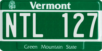 VT license plate NTL127