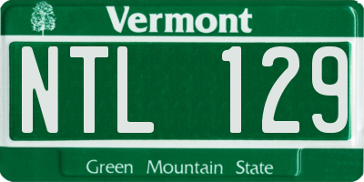 VT license plate NTL129