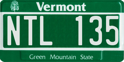 VT license plate NTL135