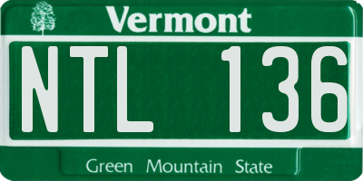 VT license plate NTL136