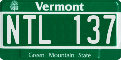 VT license plate NTL137