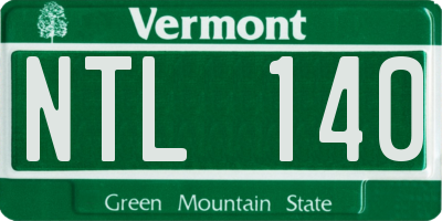 VT license plate NTL140