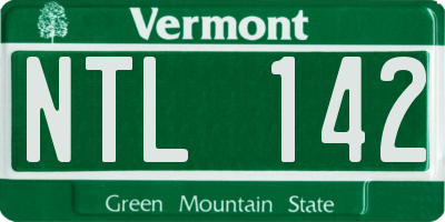 VT license plate NTL142