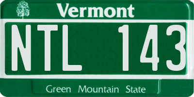 VT license plate NTL143