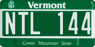 VT license plate NTL144