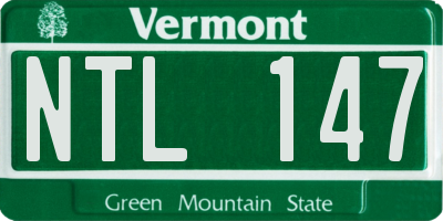 VT license plate NTL147