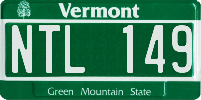 VT license plate NTL149