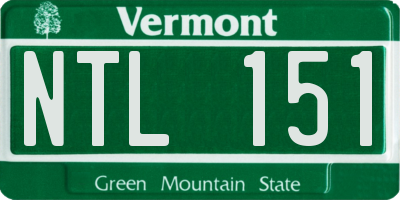 VT license plate NTL151
