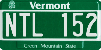 VT license plate NTL152