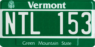 VT license plate NTL153