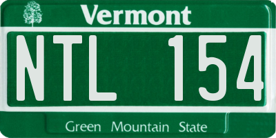 VT license plate NTL154