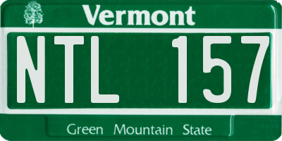 VT license plate NTL157