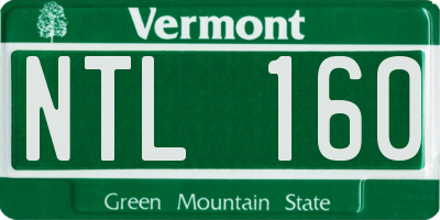 VT license plate NTL160