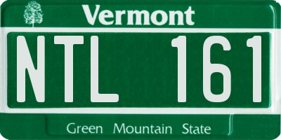 VT license plate NTL161