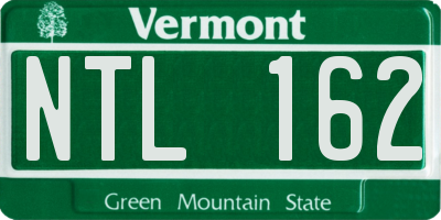 VT license plate NTL162