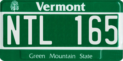 VT license plate NTL165