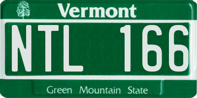 VT license plate NTL166