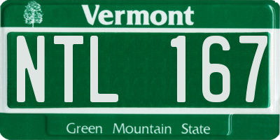 VT license plate NTL167