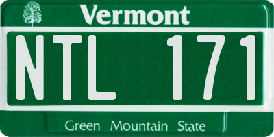 VT license plate NTL171
