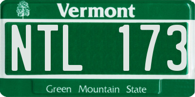 VT license plate NTL173