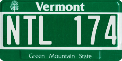 VT license plate NTL174
