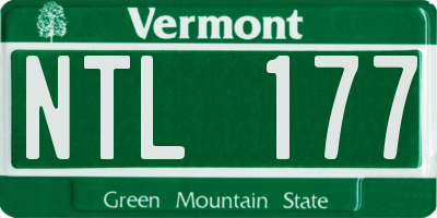 VT license plate NTL177