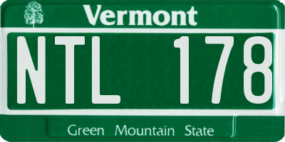 VT license plate NTL178