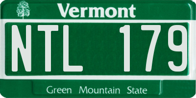 VT license plate NTL179